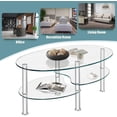 thumbnail image 5 of HYJY Oval 3 Tier Tempered Glass Coffee Table Small Modern Center Table for Home Office,Living Room,Small Spaces, 5 of 7