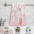 thumbnail image 5 of Dreamtimes Easter Bunny Egg Balloon Hand Towels 2 PCS, Pink Rabbit Cloud Kitchen Towel Ultra Soft and Highly Absorbent,Decorative Fingertip Face Towel for Bathroom Hotel, 28.3"x14.4", 5 of 6