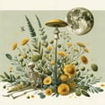 thumbnail image 2 of Ambesonne Trippy Duvet Cover Set, Bohemian Botany Jungle Moon, King, Pale Green Earth Yellow, 2 of 5