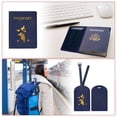 thumbnail image 2 of Conjunto de Funda para Pasaporte y Etiqueta de Equipaje Uxcell - Funda de Pasaporte de Privacidad Segura - Etiquetas de Maleta - [Azul Oscuro - Cuero PU] Accesorios de Viaje, 2 of 7