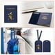 thumbnail image 2 of Conjunto de Funda para Pasaporte y Etiqueta de Equipaje Uxcell - Funda de Pasaporte de Privacidad Segura - Etiquetas de Maleta - [Azul Oscuro - Cuero PU] Accesorios de Viaje, 2 of 7