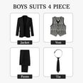 thumbnail image 5 of SANMIO Boys Suit 4 Piece Slim Fit Boys Suits Jacket Vest Pants Tie for Kids Suits Sets Boy Formal Tuxedo Set, 5 of 8