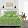 thumbnail image 1 of SGI Bedding 3 Piece Cotton Multi Ruffle Duvet Cover Sage Solid 600TC Oversized King, 1 of 7