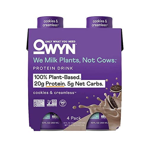 OWYN 100 Vegan PlantBased Protein Shake, Cookies & Creamless, 4 Pack