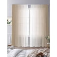 thumbnail image 3 of Beige White Ombre Sheer Curtains 84 Inch Length 2 Panels Set for Living Room/Bedroom, Modern Gradient Abstract Art Semi Curtain Sheers Drapes Rod Pocket Curtains Window Treatment Set 52''x84''x2, 3 of 7