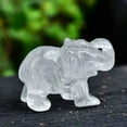 thumbnail image 6 of Natural White Crystal Baby Elephant Figurine Hand Carved Animal Ornament Decorative Sculpture for Home Office Shelf Display, 6 of 6