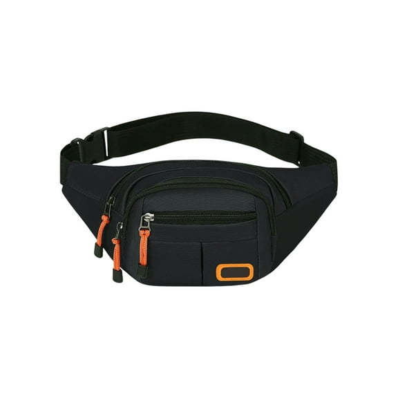 Black Multi Compartment Canvas Crossbody Chest Bag For Men Large Capacity Waist Pack With Zipper Pockets For Outdoor Activities Travel Sports And Everyday Use