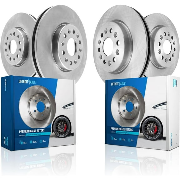 Detroit Axle - Brake Rotors for GMC Acadia Chevrolet Traverse Blazer Equinox EV Buick Enclave, Disc Brake Rotors Replacement: 12.64" inch Front and 12.40" inch Rear Rotors