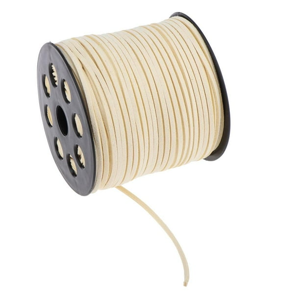 9 2,7 mm Faux Suede Leather Velvet Cord Cuerda Cuerda Hilo 1,7 mm Espesor Cuerda Beige jinwen Cordón de gamuza para hacer joyas