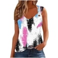 thumbnail image 2 of HOMBOM Summer Tank Tops for Women T Shirts Crew Neck Colorblock Purple Ladies Casual, 2 of 5