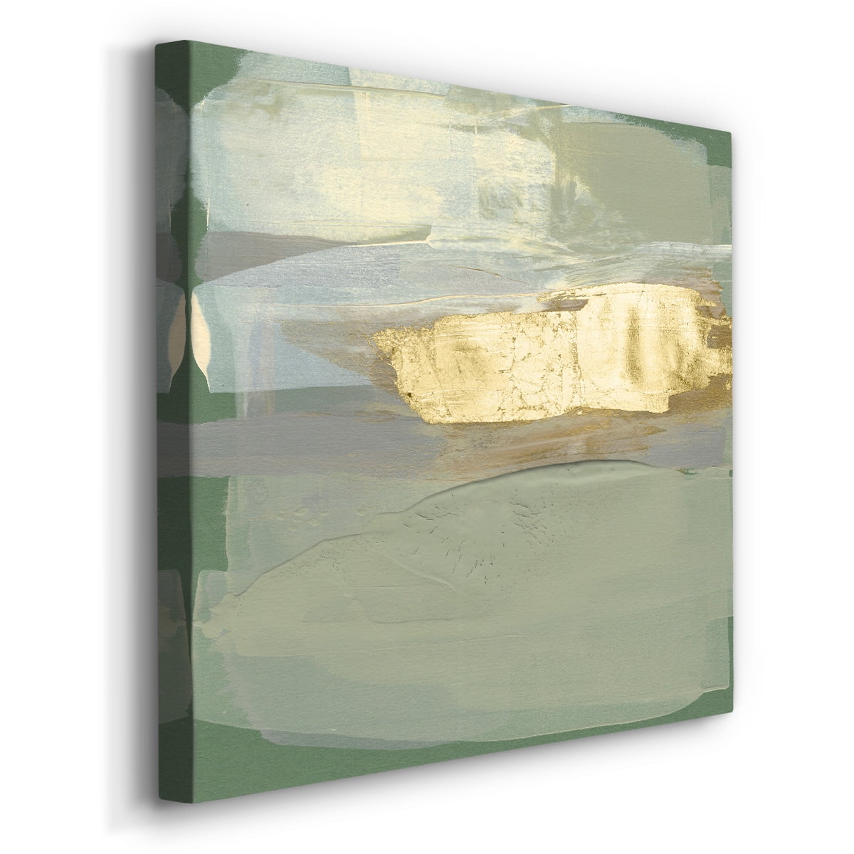 Wexford Home Sage & Gold Swipe IV-Premium Gallery Wrapped Canvas, 32" x 32" - Ready to Hang