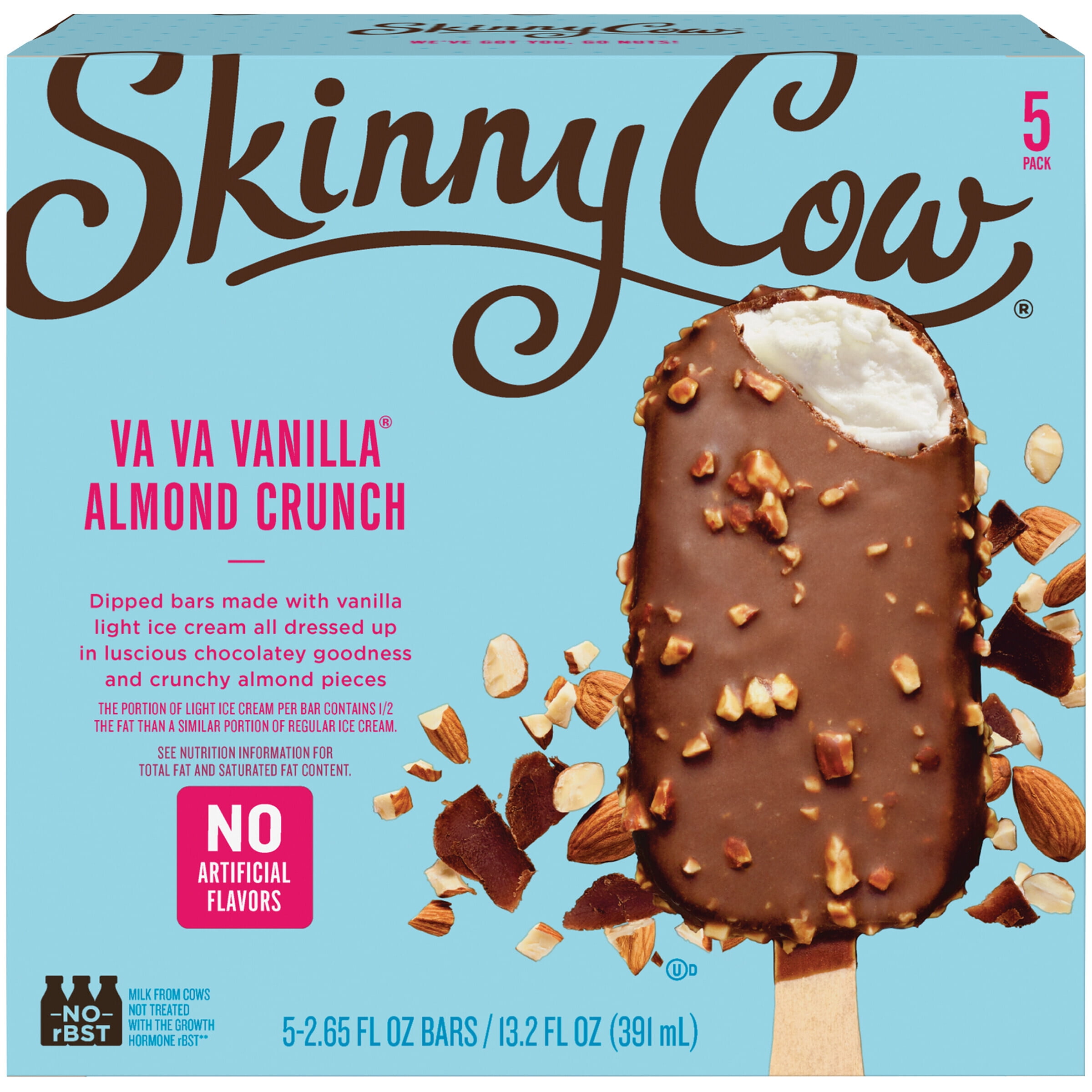 Skinny Cow Va Va Vanilla Almond Crunch Ice Cream Bars 5 Ct Box Walmart Com