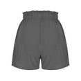 thumbnail image 6 of Inleife Drawstring Shorts for Women on Sale Women's Solid Color Cotton And Linen Loose Casual Wide-leg Short Pants Dark Gray XXL, 6 of 6