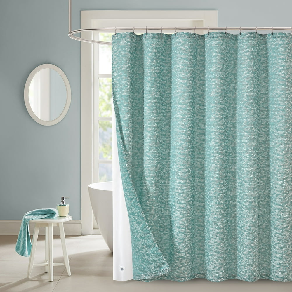 Better Homes & Gardens Aqua 14 Piece Jacquard Slub 72"x70" Shower