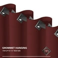 thumbnail image 3 of Deconovo Thermal Insulated Grommet Blackout Curtains, 2 Solid Curtain Panels, 52"x54", Red, 3 of 7