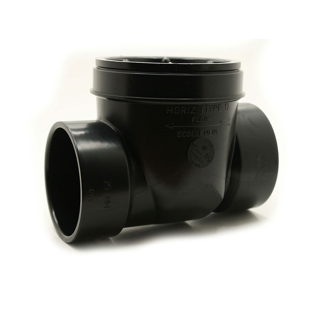 Thrifco 6415309 4 Inch ABS Backwater Valve with DWV Hubs