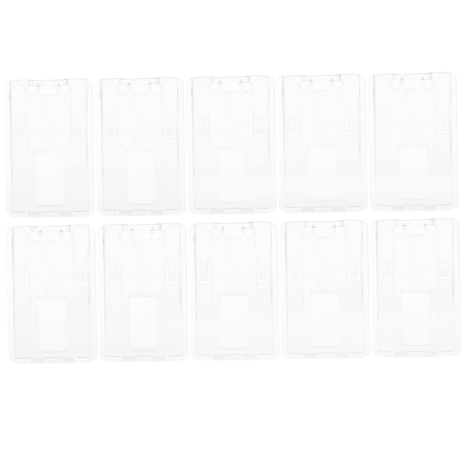 FRCOLOR 10 Pcs Clear Business Card Holder Badge Protector Student Nurse 10X7X0.5CM White