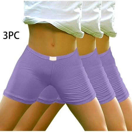 Odeerbi 3-14 Years Kids Girls 3 PCS Cotton Bike Shorts Summer Safety Under Dress Slip Shorts Lace Yoga Dance Shorts Solid Color Elastic Waist Short