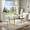 Table+4 White Chairs, variant on StnTalk Modern Dining Table Set for 6, Rectangular Kitchen & Dining Room Table with 6 White PU Leather Chairs, MDF Table with Metal Legs for Home Apartment
