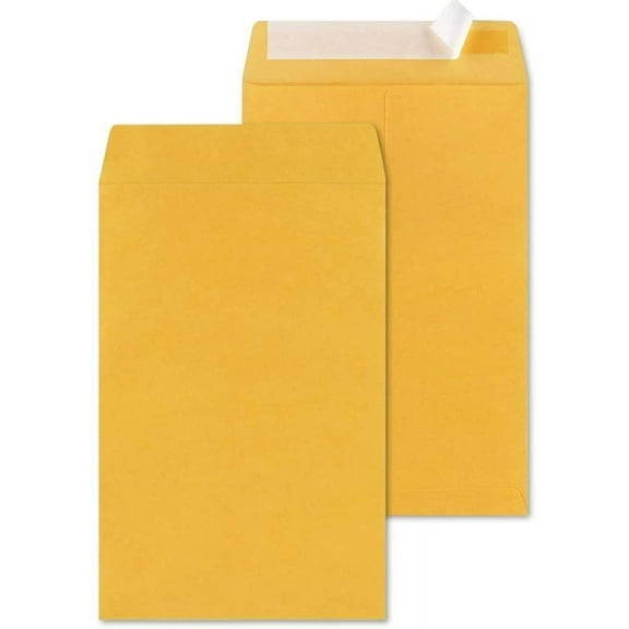 12 Pack - 6x9 Brown Kraft Self Seal Catalog Envelopes with Peel Mailing 28lb
