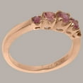 thumbnail image 4 of LBG British Made 9k Rose Gold Natural Pink Tourmaline Womens band Ring - 33 size options - Size 10.75, 4 of 7