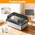 thumbnail image 5 of Stainless Steel Cat Litter Box, High-Sided & Non-Stick, Odor-Resistant Metal Litter Pan, 5 of 7