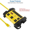 thumbnail image 4 of Heavy Duty Power Strip with USB, Workshop 8 Outlet Sur Protector 2700 Joules, Industrial Metal 15Amp Power Strip, 6FT Extension Cord and Wide Spaced. Yellow, 4 of 4