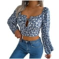 thumbnail image 1 of Pompotops Chemise à Manches Longues Imprimée Décontractée pour Femmes en Liquidation, 1 of 8