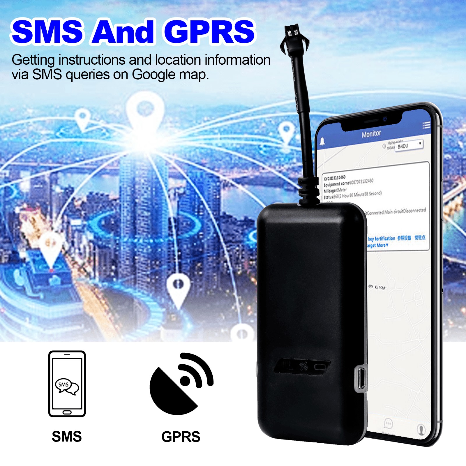 Real time GPS Tracker Tracking Locator Device GPRS GSM Anti Theft Car Motorcycle