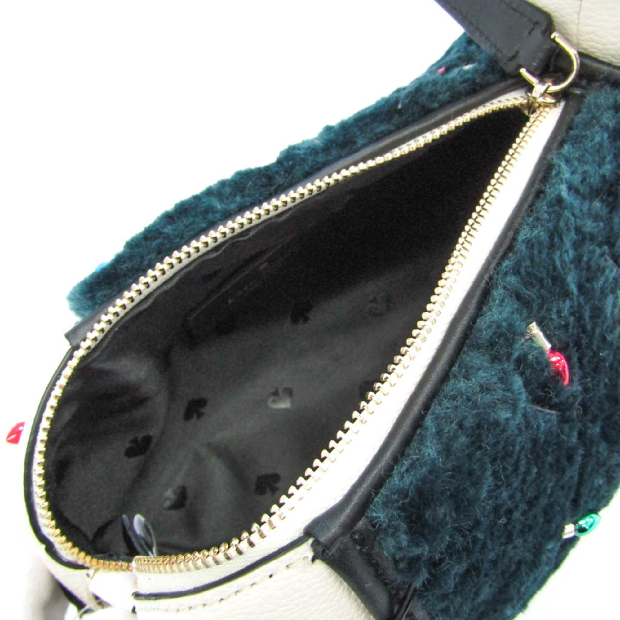 KATE SPADE CLAUDE DACHSHUND HOUNDSTOOTH CROSSBODY (WHITE/Black): Handbags