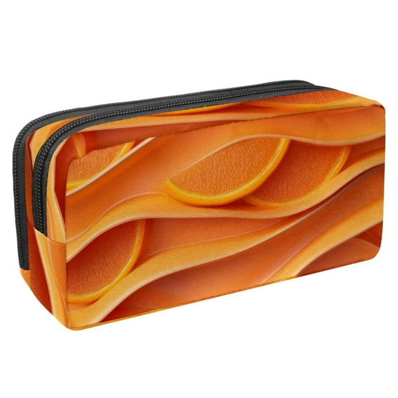 PhooArto Pencil Case, Orange Slices Wave Pattern Large Capacity Pencil Pouch Stationery Pen Bag