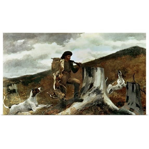 Great BIG Canvas | Rolled Winslow (1836-1910) Homer Poster Print entitled The Hunter and his Dogs, 1891