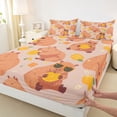 thumbnail image 4 of Erosebridal Brown Capybara Bed Sheets For Kids,Cute Animals King Sheets For Capybara Lovers 4 Pieces, 4 of 6