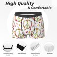 thumbnail image 2 of Men's Boxer Briefs, Peace sign flower butterfly feather boho Soft Comfy Mens Underwear Boxer Briefs Breathable With Widen Waist, 2 of 7