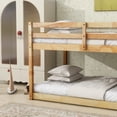 thumbnail image 6 of Harper & Bright Designs Solid Wooden Bunk Bed Twin over Twin with Ladder, Twin Floor Bunk Bed Frame for Bedroom, Natural, 6 of 10