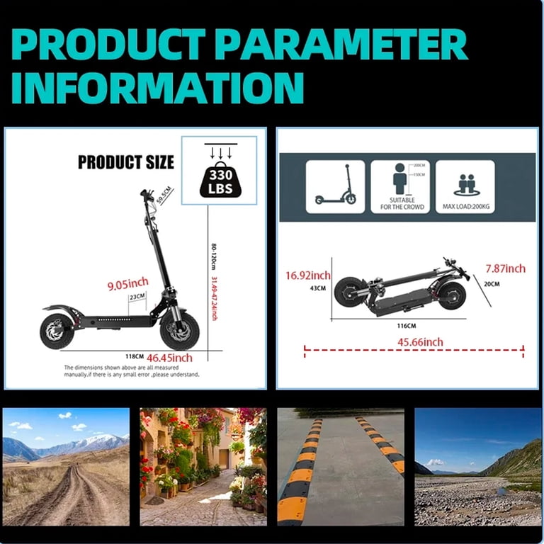 3200W Dual Motor Adult Electric Scooter, 60V, 43 Miles Range