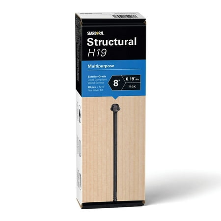 

Starborn Structural H19 Multi-Purpose Hex Head Wood Screw - Pack of 20-8