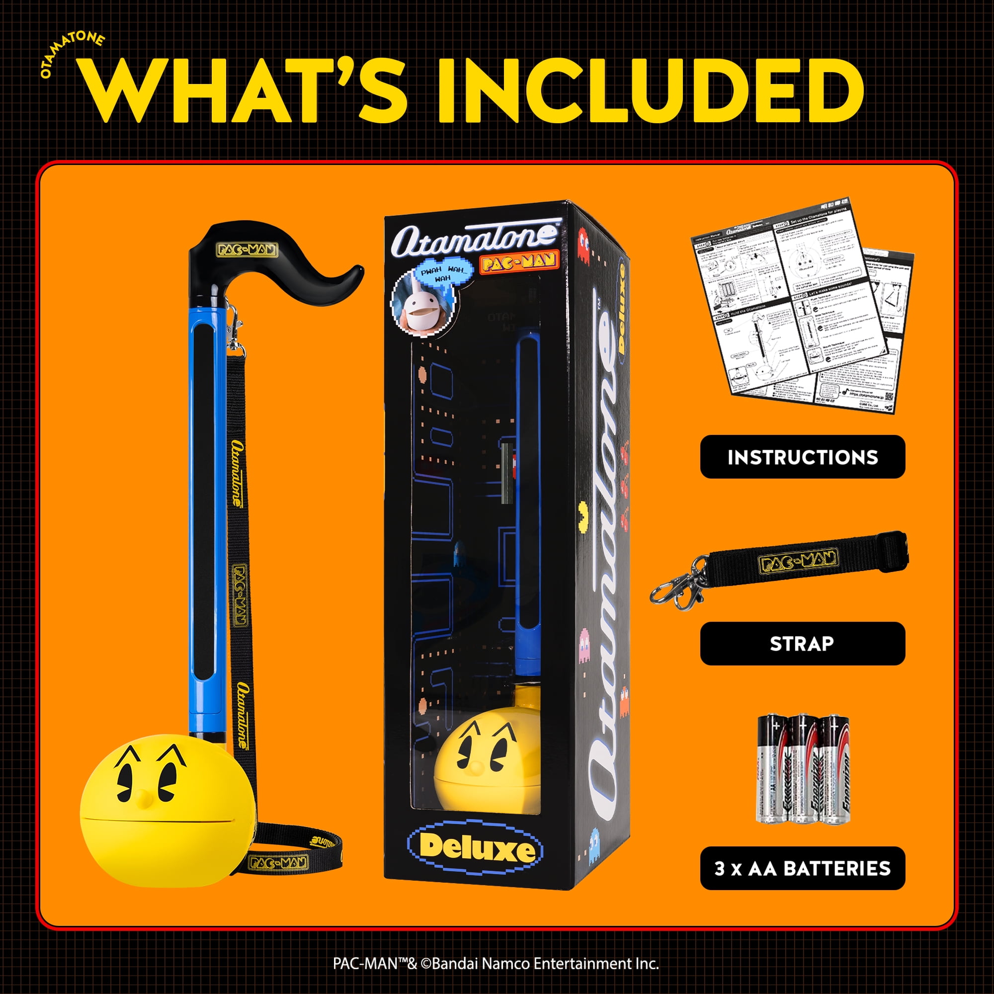 Otamatone Deluxe PAC-MAN Electronic Musical Instrument for Adults Portable Synthesizer Digital Electric Music from Japan by Maywa Denki Cool Stuff Gifts [English Instructions]