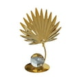 thumbnail image 2 of Uuiauoio Golden Leaf Metal Sculpture with Crystal Ball Base, Art Deco Desk Statue for Home Office Decor, Bookshelf Display Ornament and Modern Interior Design, 2 of 6