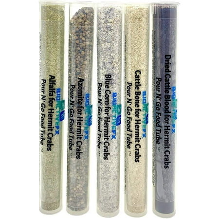 Cholla Queen Hermit Crab Food Packs - Pour N' Go Food Tubes - (4 Pack, Random Foods)