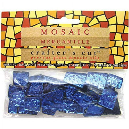 Mosaic Mercantile - Crafter's Cut Sparkle Mosaic Tiles - Ultramarine, 1/6 lb. Bag
