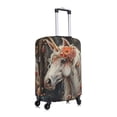 thumbnail image 6 of Salouo Vintage Floral White Horse Pattern Travel Dust-proof Suitcase Cover, Softside Suitcase Protector Luggage Cover Protector for 18-32inch ,Not Included Suitcase, 6 of 8
