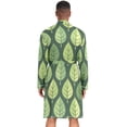 thumbnail image 3 of Dailycode Men Robe Lightweight Soft Bathrobes Kimono Nightgown Cartoon Green Leaves Row, 3 of 6