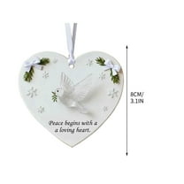Lilixerw Sea Glass Decoration,Christmas Timeless Friendship Heart Keepsake,Heart Shaped Xmas Pendant for Christmas Tree Hanging Ornaments,Party Gifts,3.15 inch