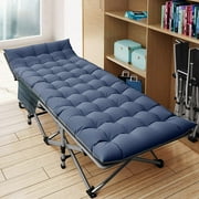 Slsy 2 Packs Folding Camping Cots with 2 Sided Mattress, Heavy Duty Wide Sleeping Cots, Folding Cots with Carry Bag