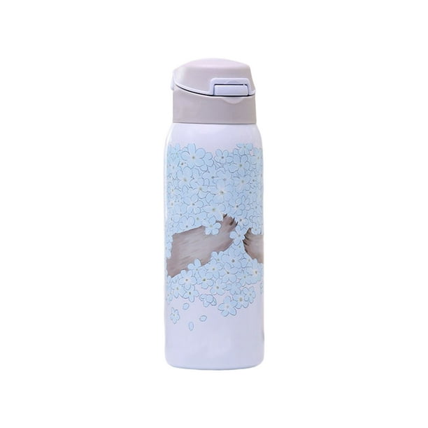 Cateissary Frasco de vacío de 350ML, Mini botella portátil de acero inoxidable PP, taza aislada, botellas de agua, tazas de aislamiento de Suministros térmicos Azul