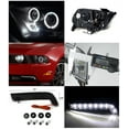 thumbnail image 3 of Spec-D Tuning Black Halo LED Projector Headlights + SMD LED Bumper Lights Compatible with 2010-2014 Ford Mustang Left + Right Pair Headlamps Assembly, 3 of 3