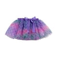 thumbnail image 4 of TAGOLD Toddler Girls Cute Party Dance Costume Splice Rainbow Net Yarn Sequins Tulle Skirt Bow Hairpin Suit Purple 2-4 Years, 4 of 6