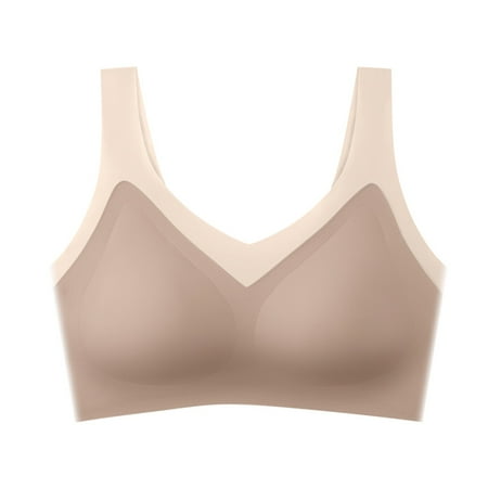 

Follure Ladies casual underwear bra Women s Max Support Air Permeable Rose Floral Bra Large Wire-Free Sleep Lace Bra Khaki XL