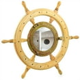 thumbnail image 2 of Nagina International Premium Heavy Nautical Ship Wheel with Antique Brass Mirror - Home Decor (30 Inches), 2 of 4